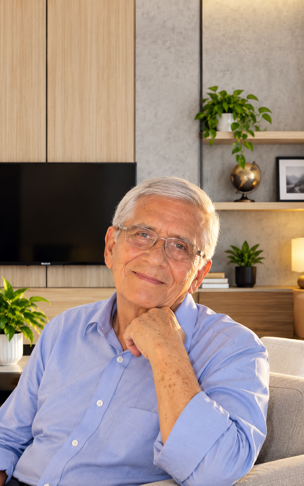 Resident and caregiver in a welcoming home environment